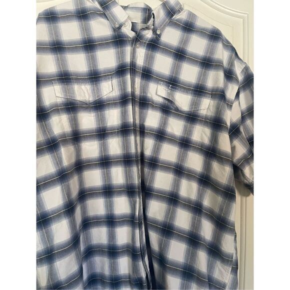 Roper Men's Blue & White Plaid Flannel Short Sleeve Buttons Down Shirt Size 2XL - Picture 9 of 13
